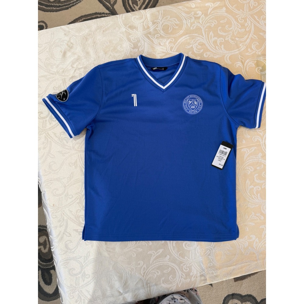 LCKR Kids Blue Soccer Jersey All City Recreational V-Neck Shirt LGKT423 Large